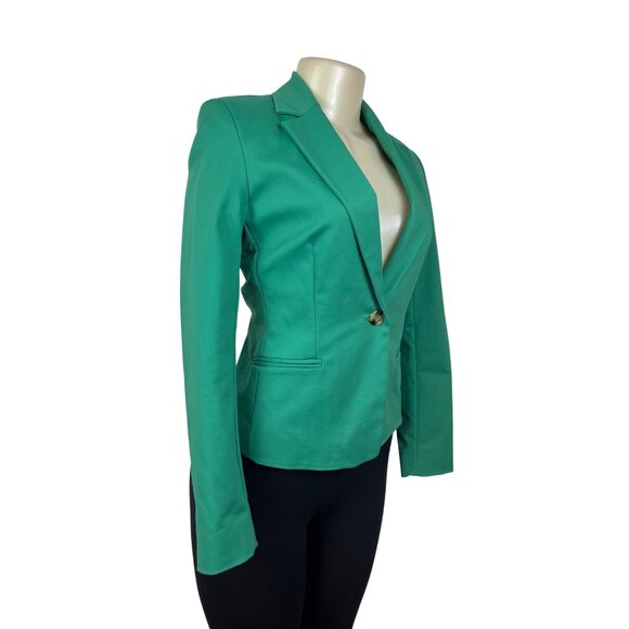 MNG Women’s Emerald Green Blazer With Single-Button Closure Sz 2 - New - Picture 3 of 10